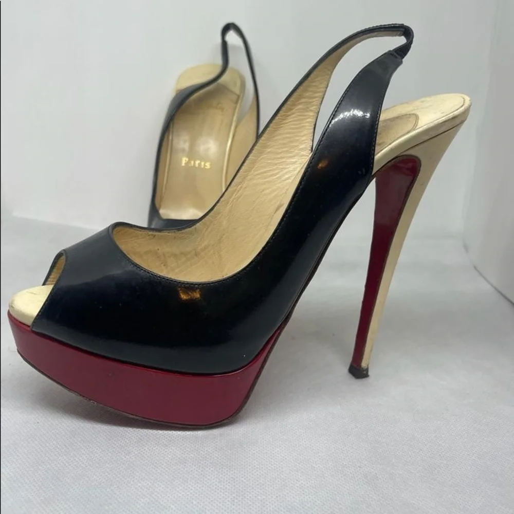 Christian Louboutin Black and Red Platform Heels